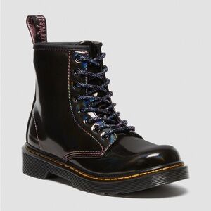 Dr. Martens Junior 1460 Sparkle Rays Lace Up Boots in Black Girls Size 5